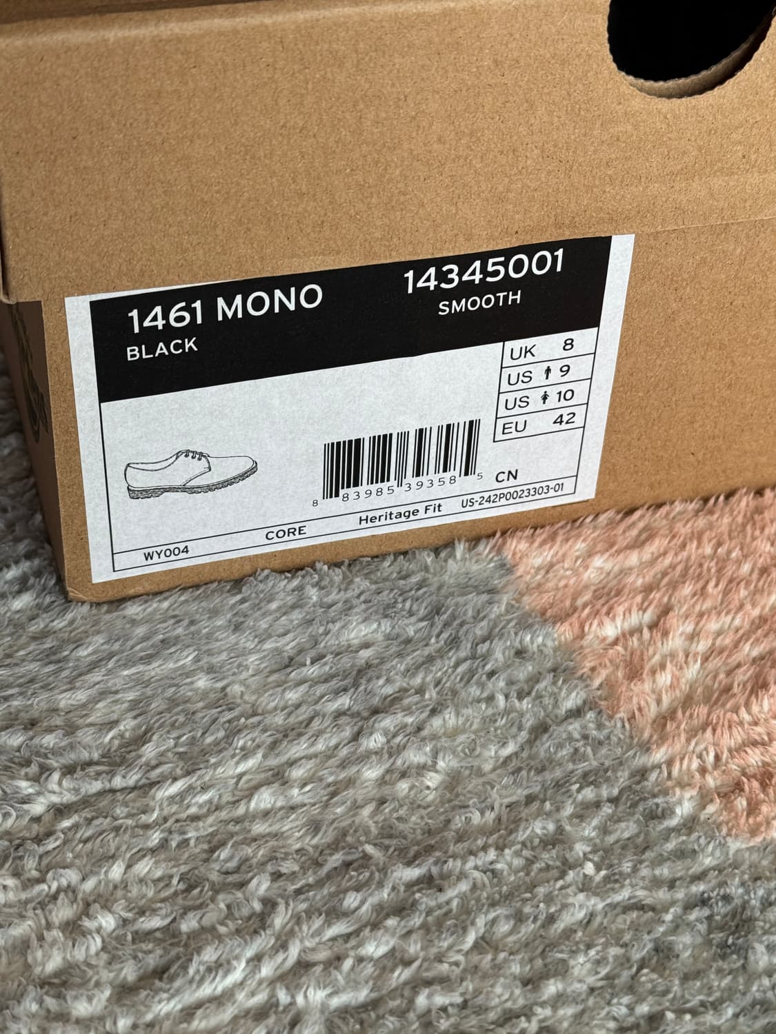 (270) 닥터마틴 1461 모노 스무스 블랙 3홀 상품이미지5