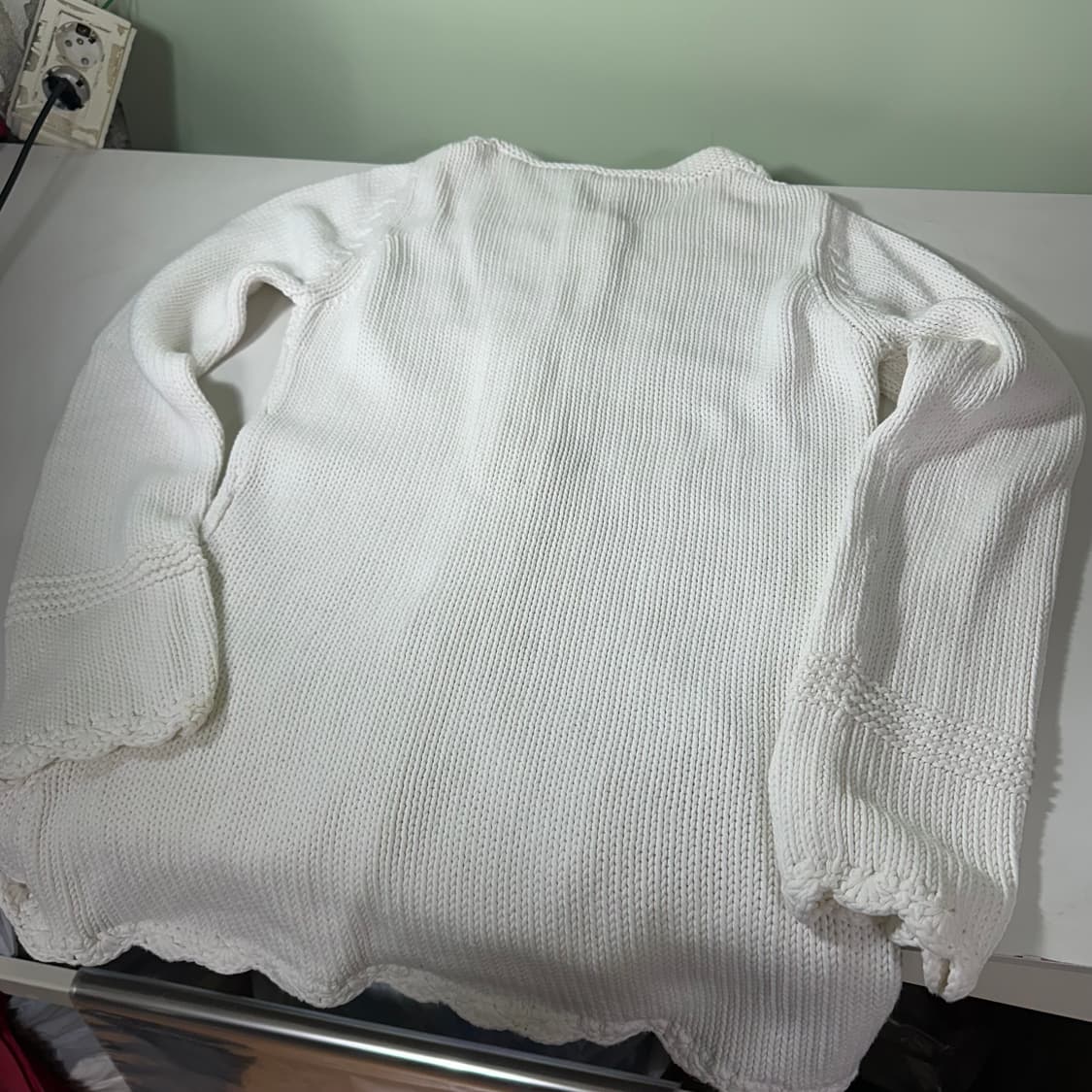 우먼M 유나이티드 베네통 플라워시스루 면니트 와플가디건 상품이미지6