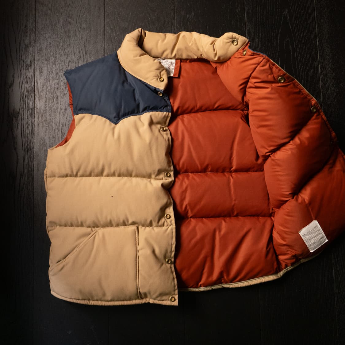 70-80s William Barry 3-Tone Down Vest /L 상품이미지7