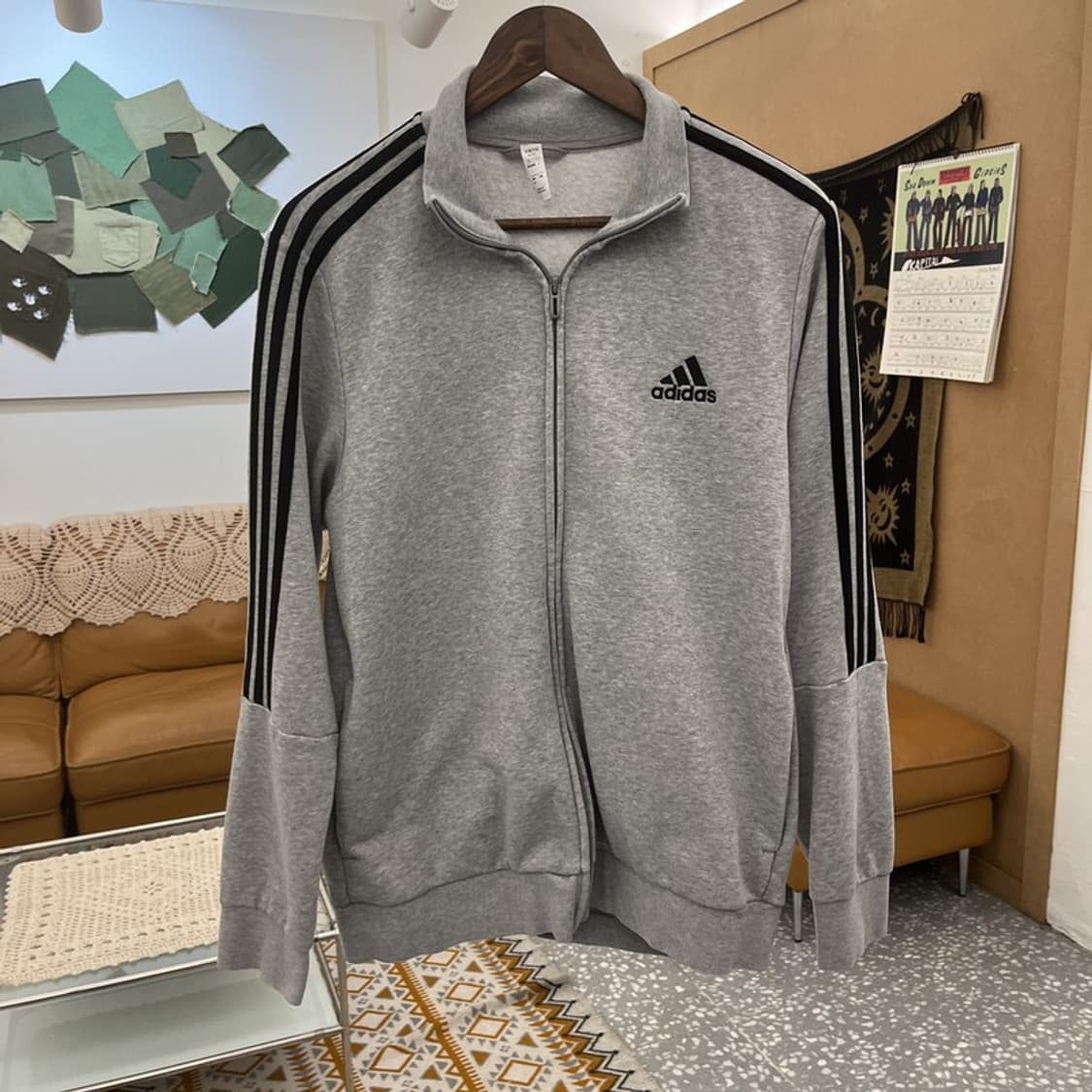 아디다스 빈티지 희귀 3S 에센셜 스웻 져지 집업 2XL C10976 상품이미지3