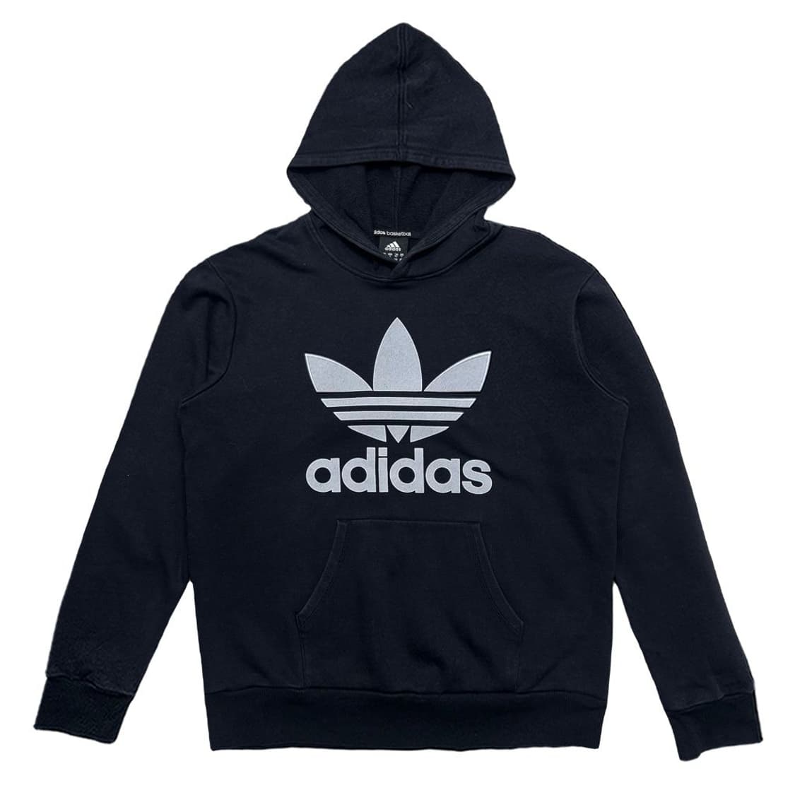 아디다스 블랙 화이트 빅 트레포일 스웻후드 XL 상품이미지1