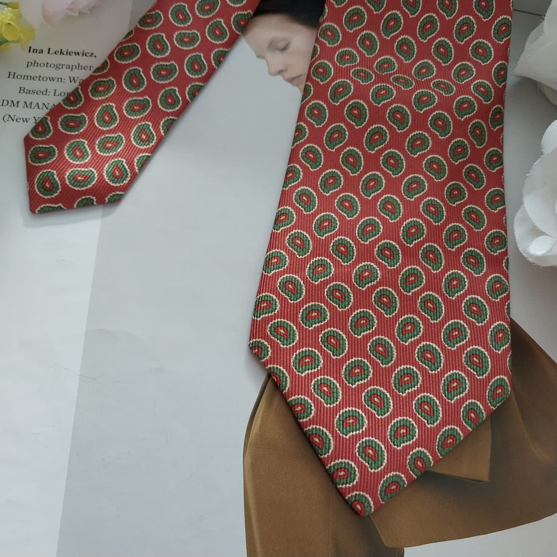 니나리치 실크 레드 페이즐리 넥타이 9cm A+등급 K1315
 상품이미지4