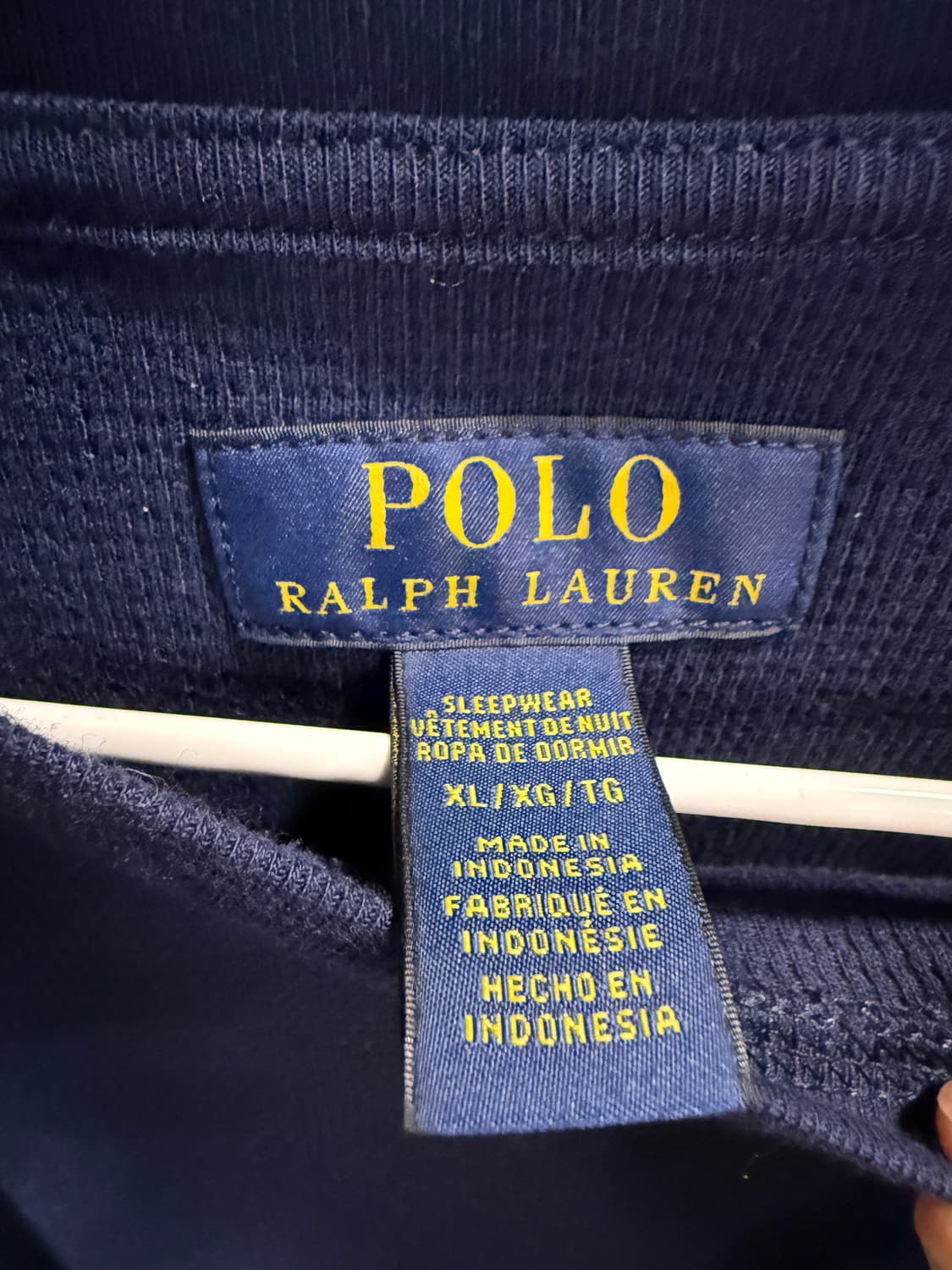 폴로 랄프로렌 와플 텍스처 슬리프웨어 롱슬리브 네이비 XL 상품이미지4