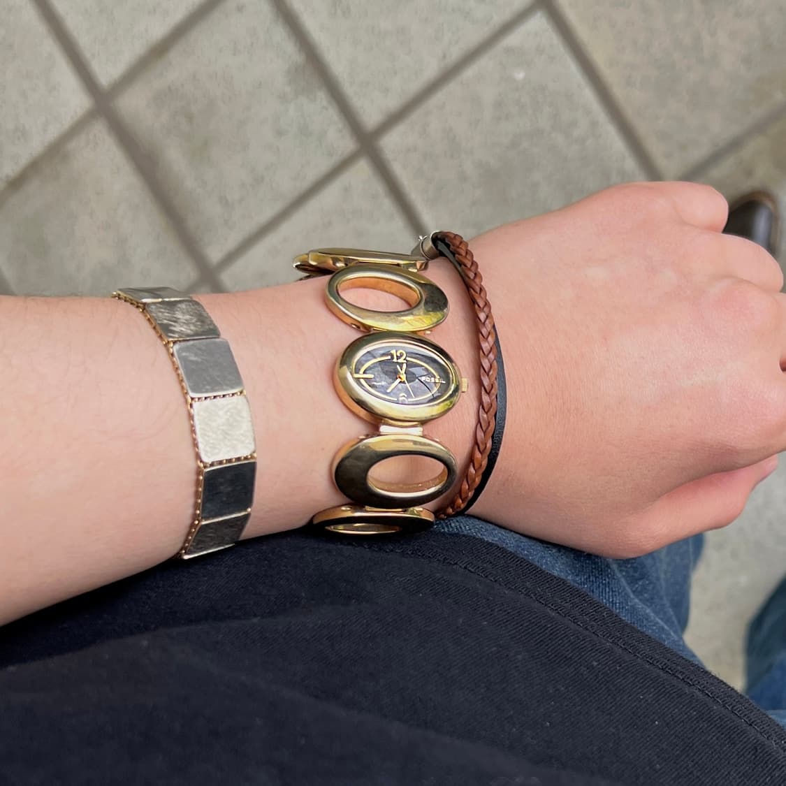 Fossil 청키 골드 타원 브레이슬릿 워치 상품이미지6