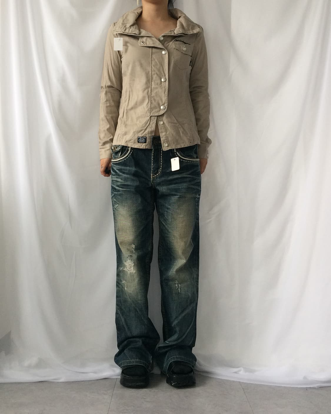 High neck shirt jacket 상품이미지1