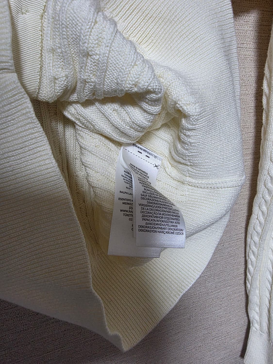 폴로 걸즈 크림색 가디건 XL 상품이미지8