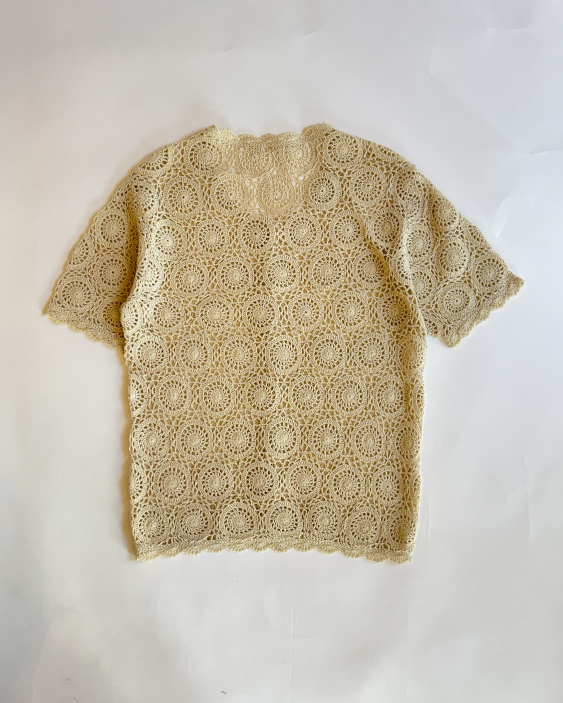Crochet Circle Motif Short Sleeve Top 상품이미지3