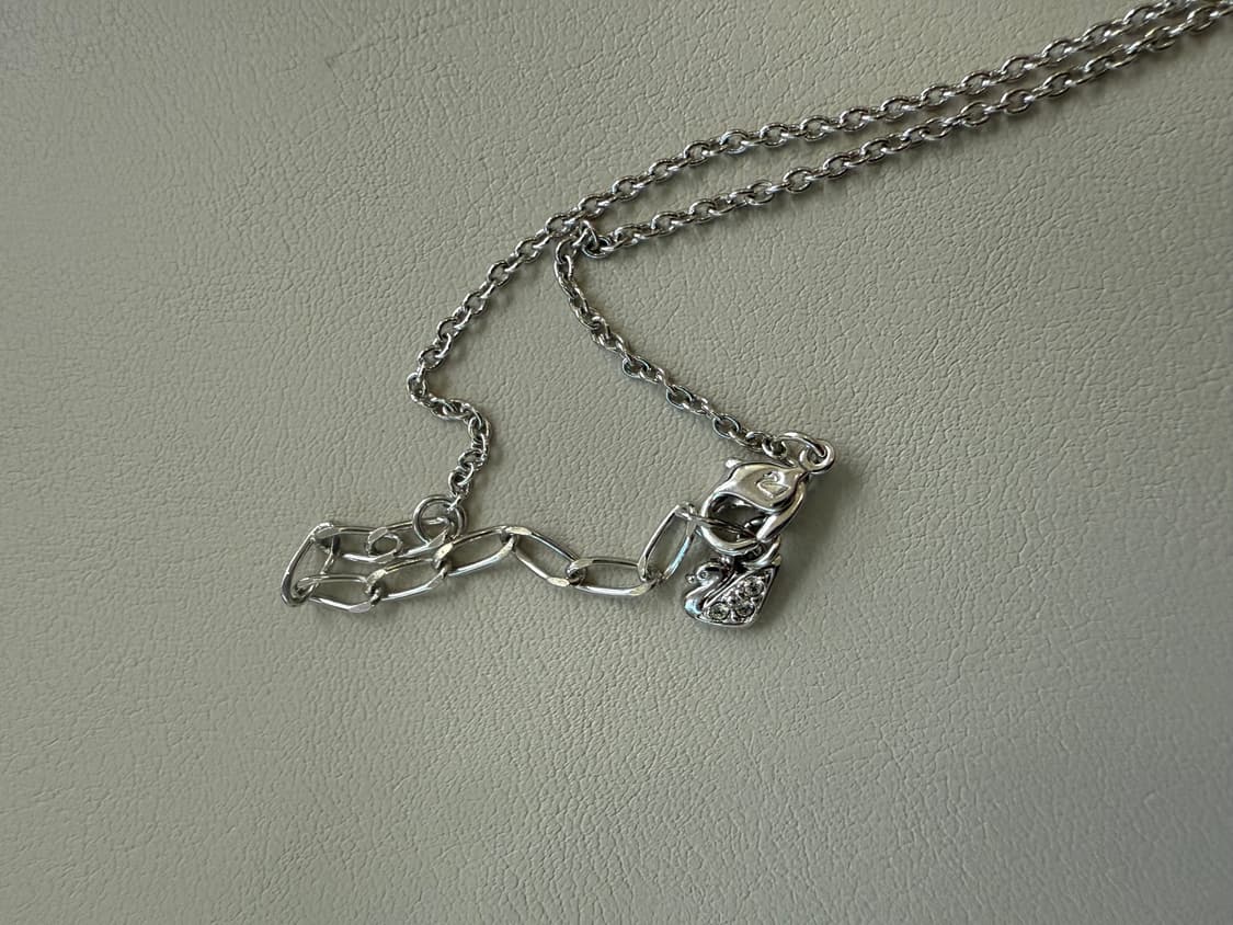 새상품) 스와로브스키 레드 하트 참 네크리스 실버 은 금 골드 다이아 티 상품이미지8