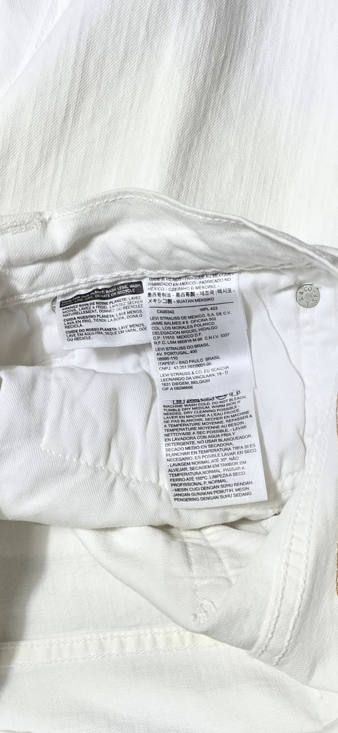리바이스 511 화이트 청바지 W28 상품이미지3