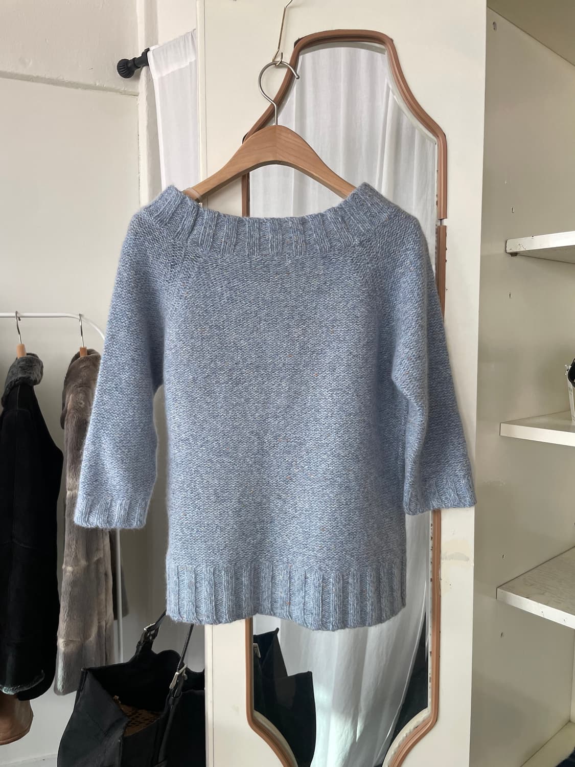 vintage boat neck angora knit 상품이미지5