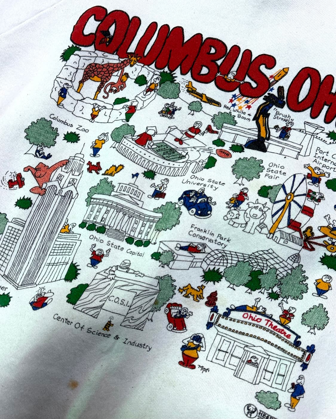 90's 프룻오브더룸 콜럼버스 오하이오 스웻셔츠 L 상품이미지3