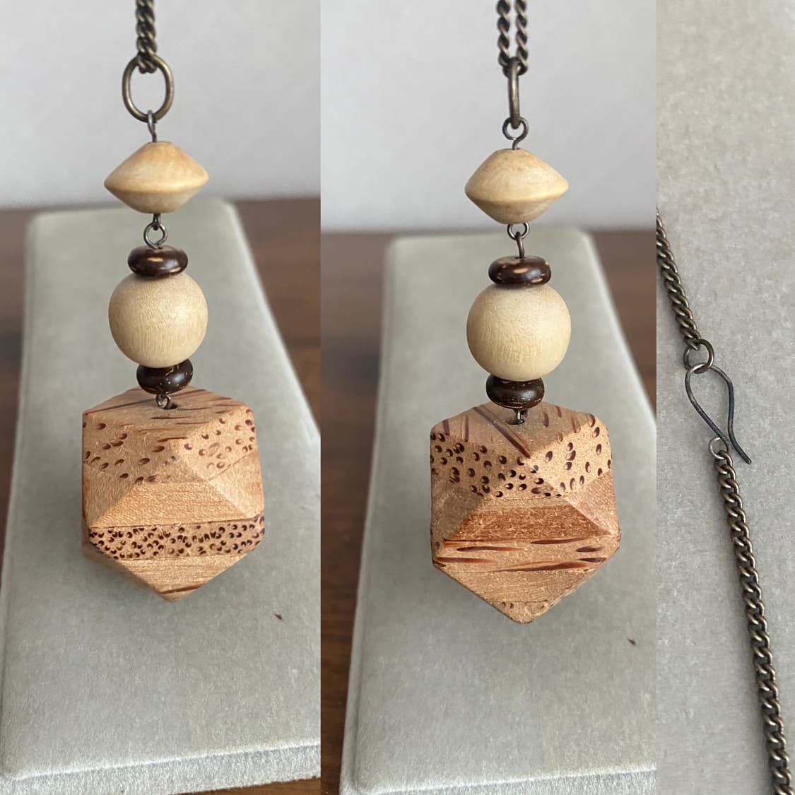 우드펜던트 롱체인 악세서리 목걸이(새제품) 상품이미지9