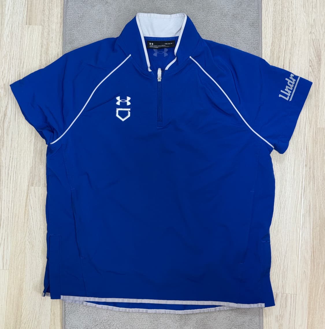 [S급] 실물존예 레어템 💛언더아머 블루 베이스볼 하프집업 L 상품이미지2