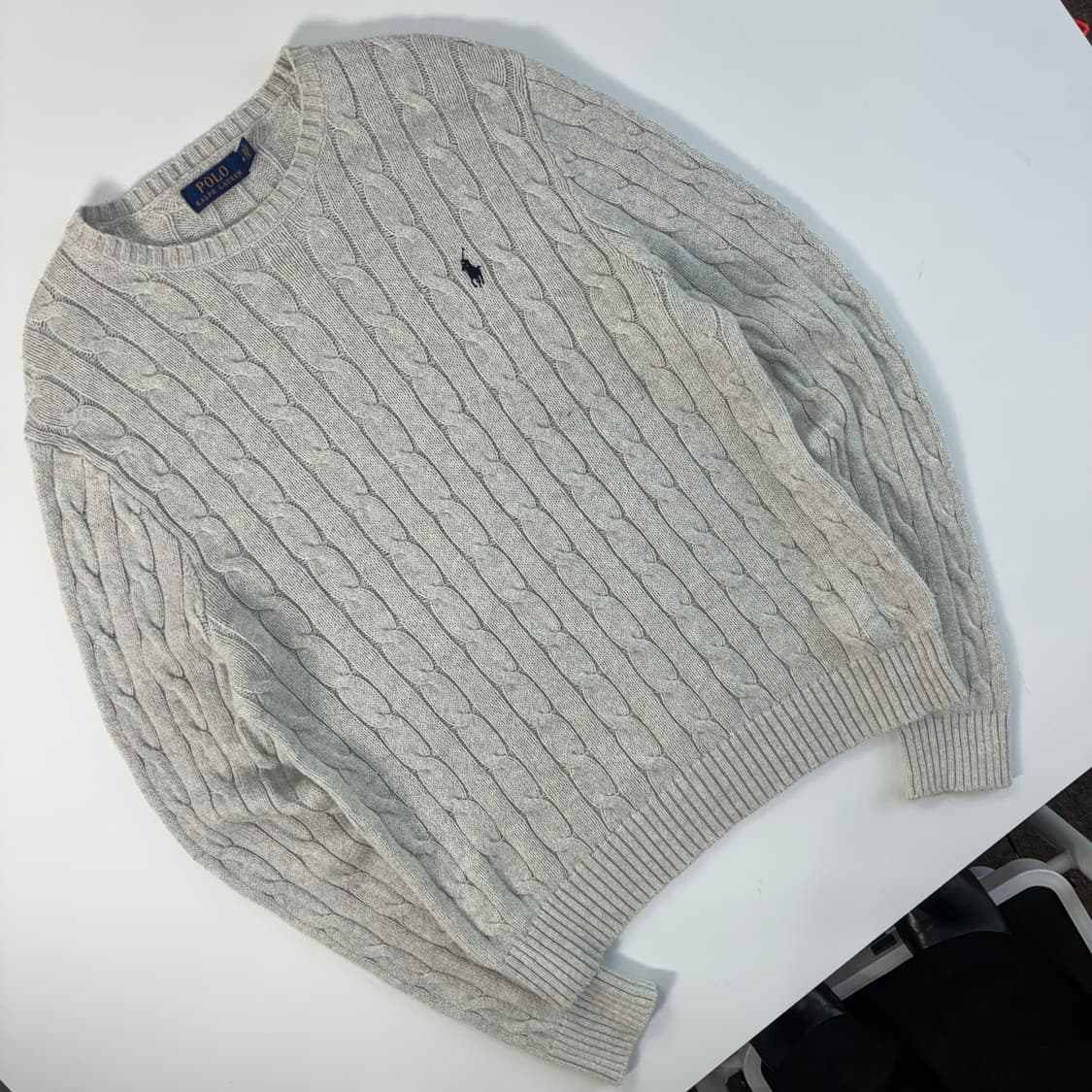Polo 폴로 랄프로렌 오트 그레이 케이블 라운드 니트 상품이미지2