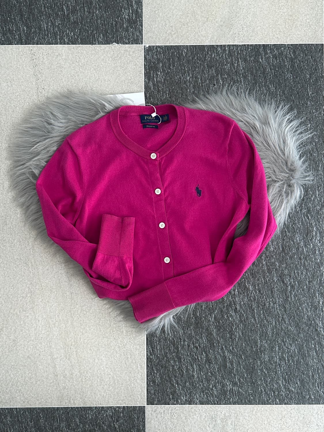폴로 랄프로렌 핫핑크 피마코튼 가디건 상품이미지1