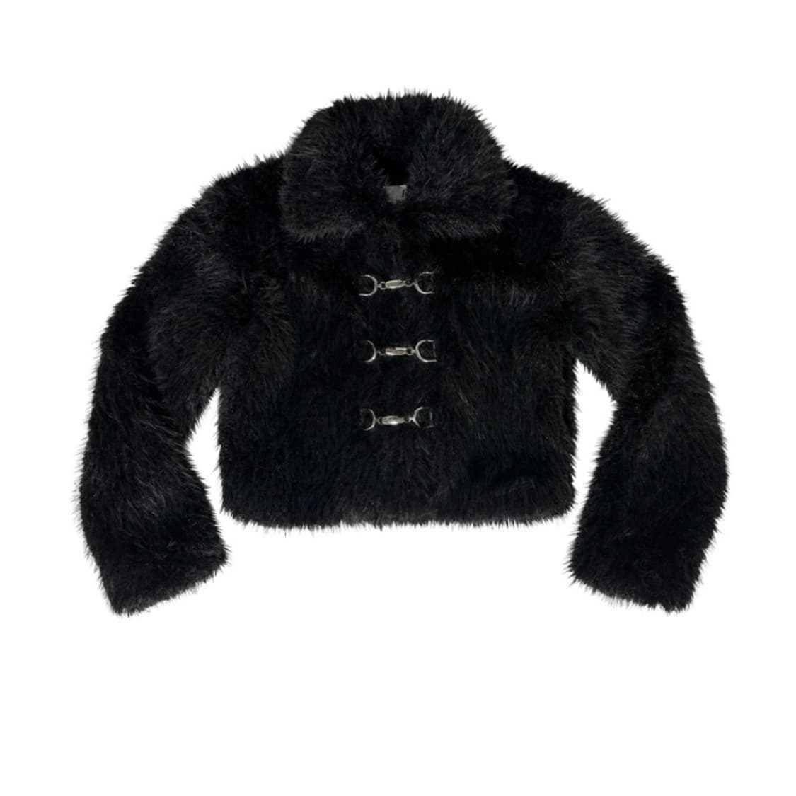 뉴얼린 래빗 후크 크롭 퍼 재킷 상품이미지2