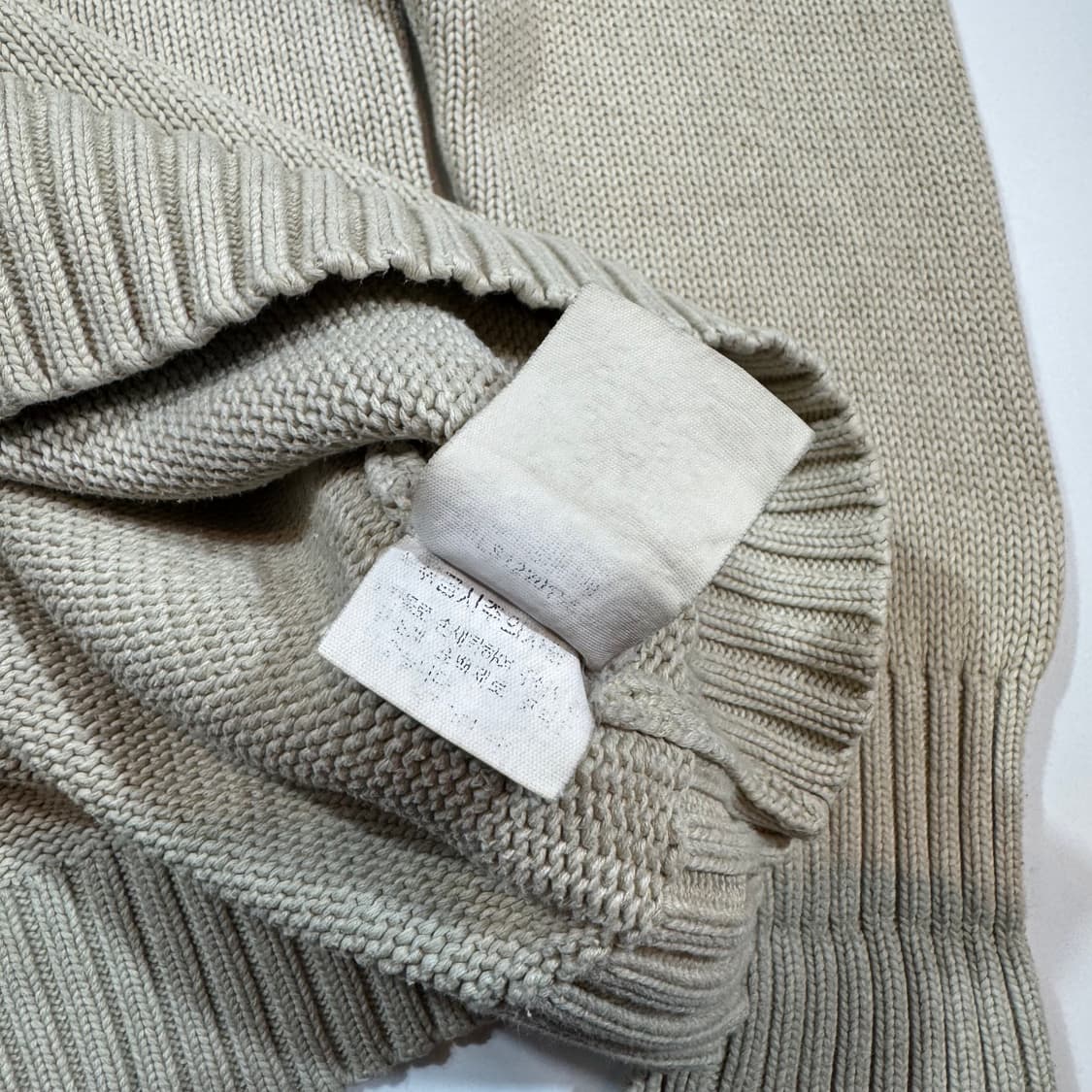 폴로 랄프로렌 베이지 코튼 크루넥 니트 상품이미지5