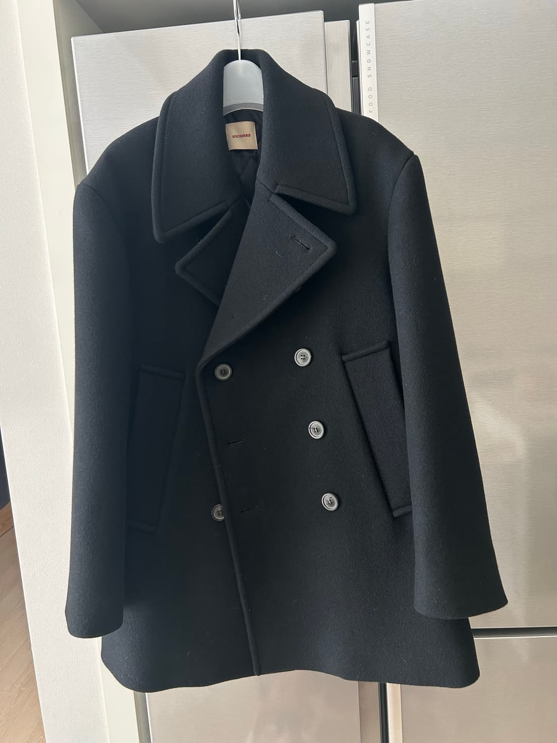 Uncooked 언쿡드 하프코트 피코트 블랙 상품이미지1