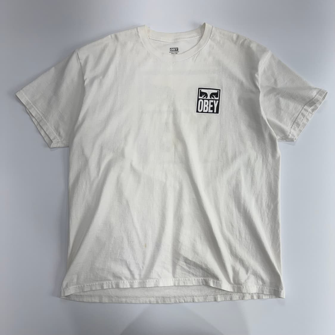 Obey 오베이 백 로고 화이트 반팔 상품이미지3