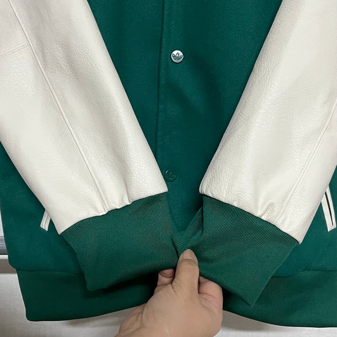 아디다스 그린/아이보리 바시티 자켓 L 상품이미지7