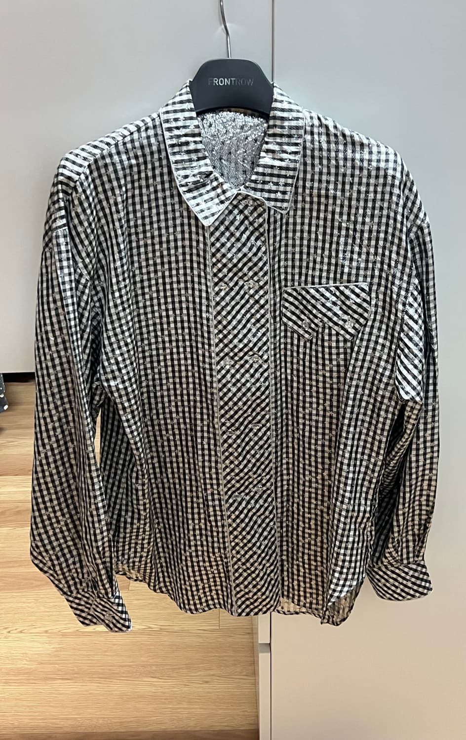 인견 메탈사 별 패턴 블라우스 상품이미지4