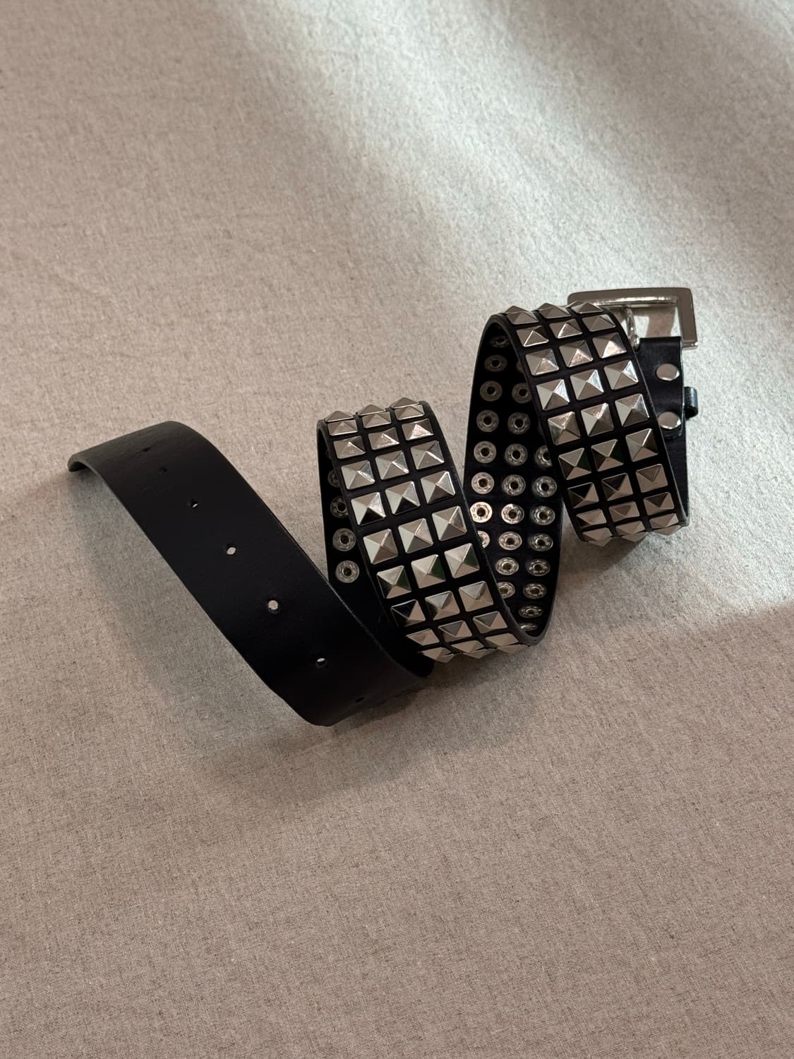 요지야마모토 스터드 레더 벨트 상품이미지3