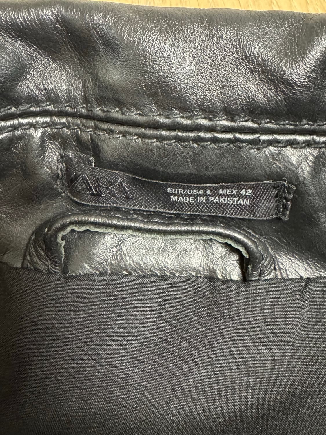 자라 소가죽 자켓 블랙 L 상품이미지5