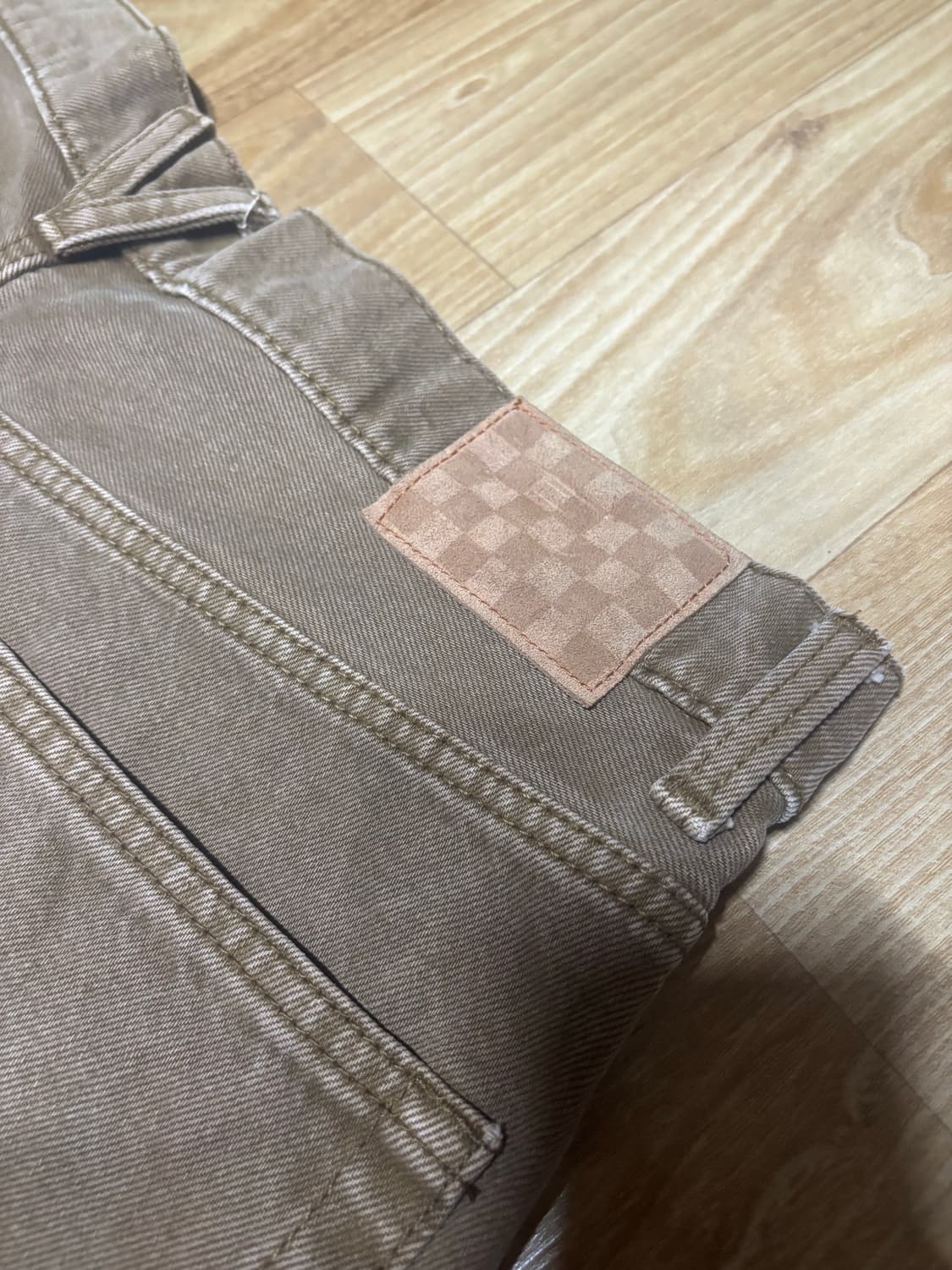 [VANS] 브라운 체크-5 와이드 배기 데님 팬츠 상품이미지3