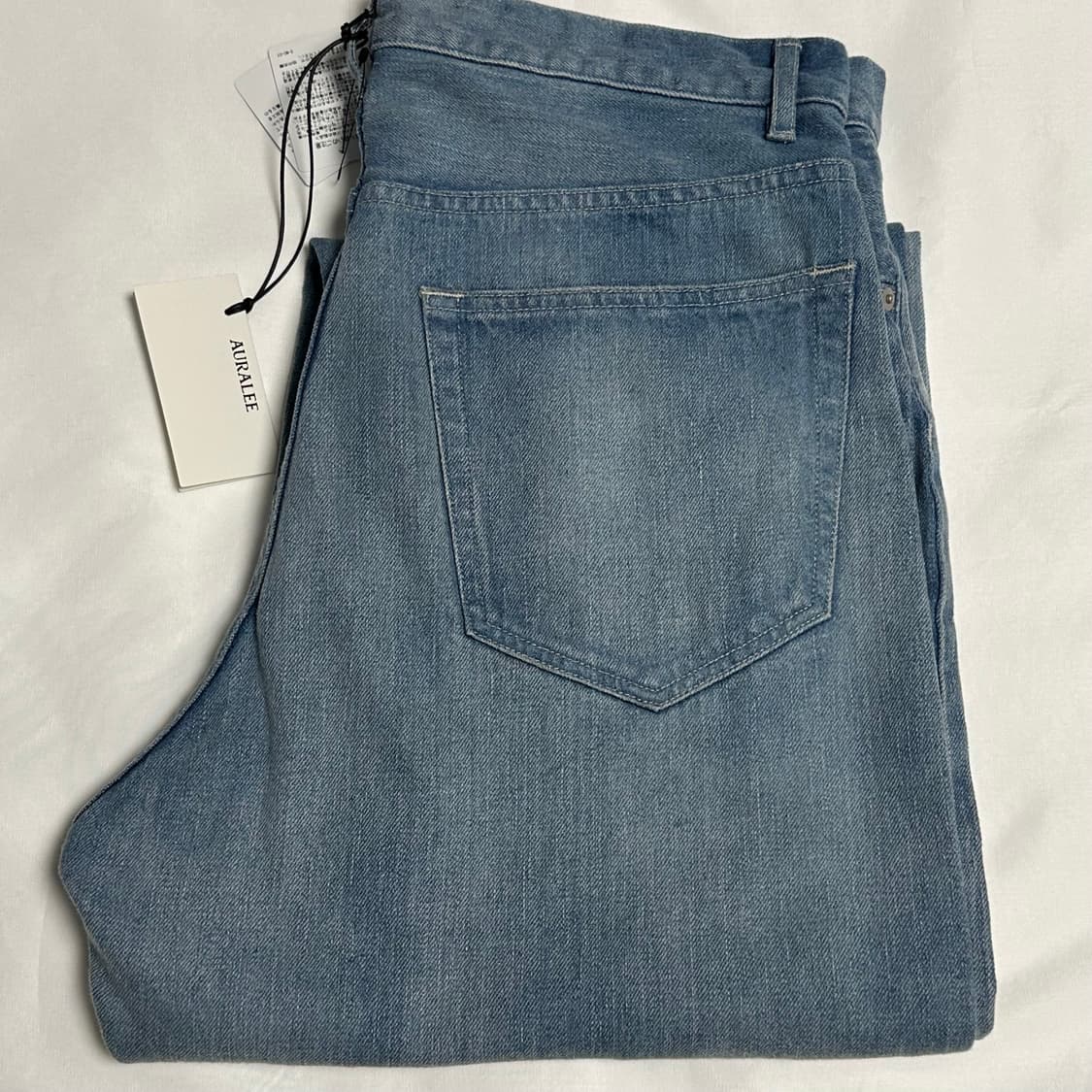 [3] 25ss 오라리 셀비지 페이디드 라이트 데님 와이드 팬츠 상품이미지1