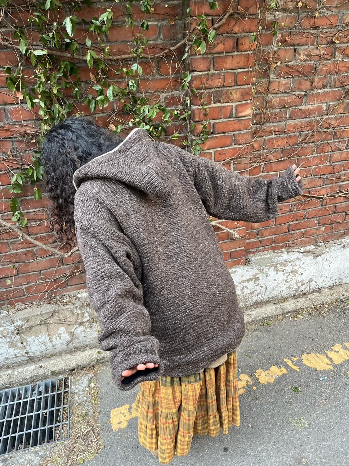 히피무드 브라운 플리스 후드 집업 아우터 상품이미지7