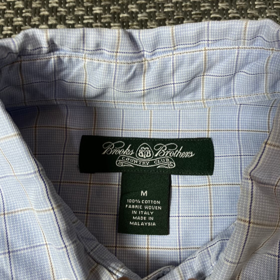 브룩스브라더스 스카이블루 체크 패턴 원포켓 긴팔 셔츠 M  상품이미지4