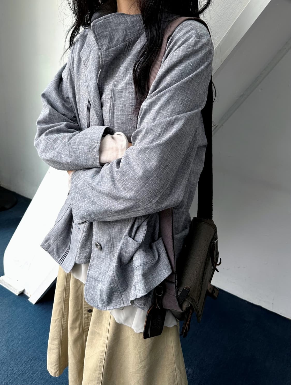 Cotton poly 4B design jacquard jacket 상품이미지9