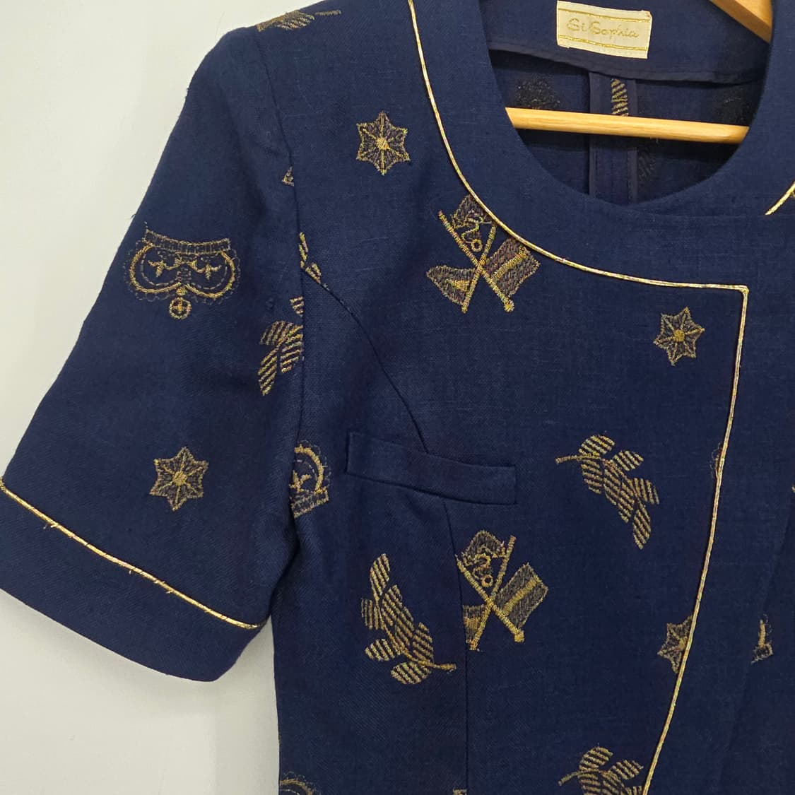 일본빈티지 고급스러운 골드 자수 디테일이 레이온 자켓 상품이미지4