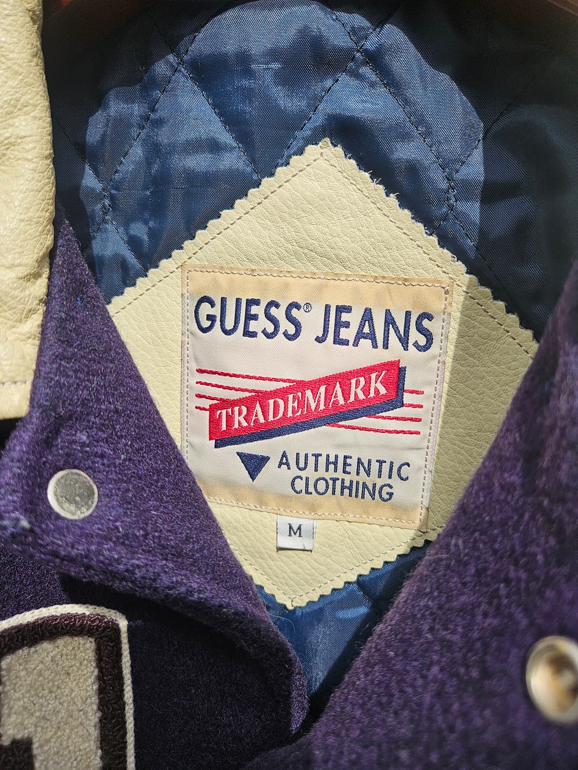 게스 USA 빈티지 울 레더 바시티 자켓 상품이미지8