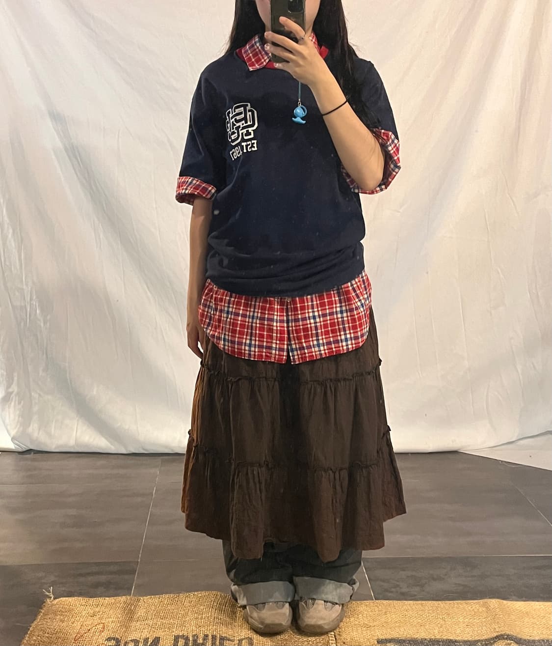 Tartan check half shirt 상품이미지2