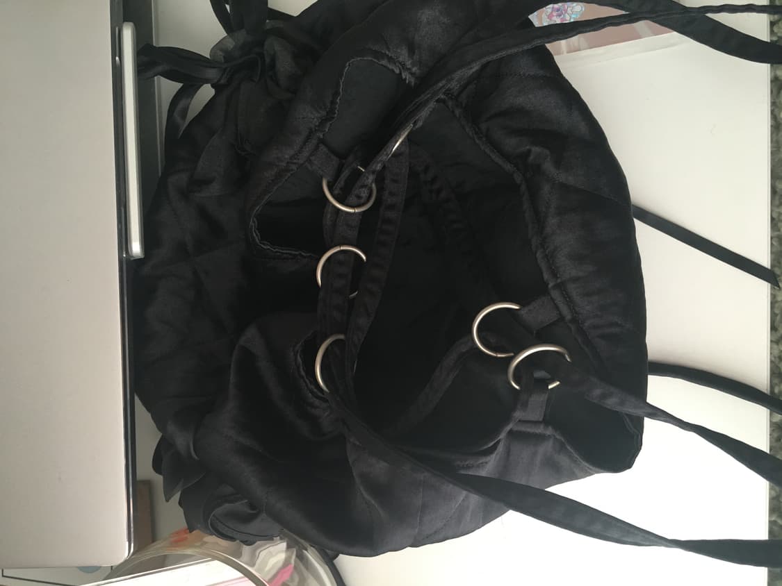 일본빈티지 포테치노 블랙 플라워백 숄더백 크로스백 꼼데st 꽃가방 상품이미지3