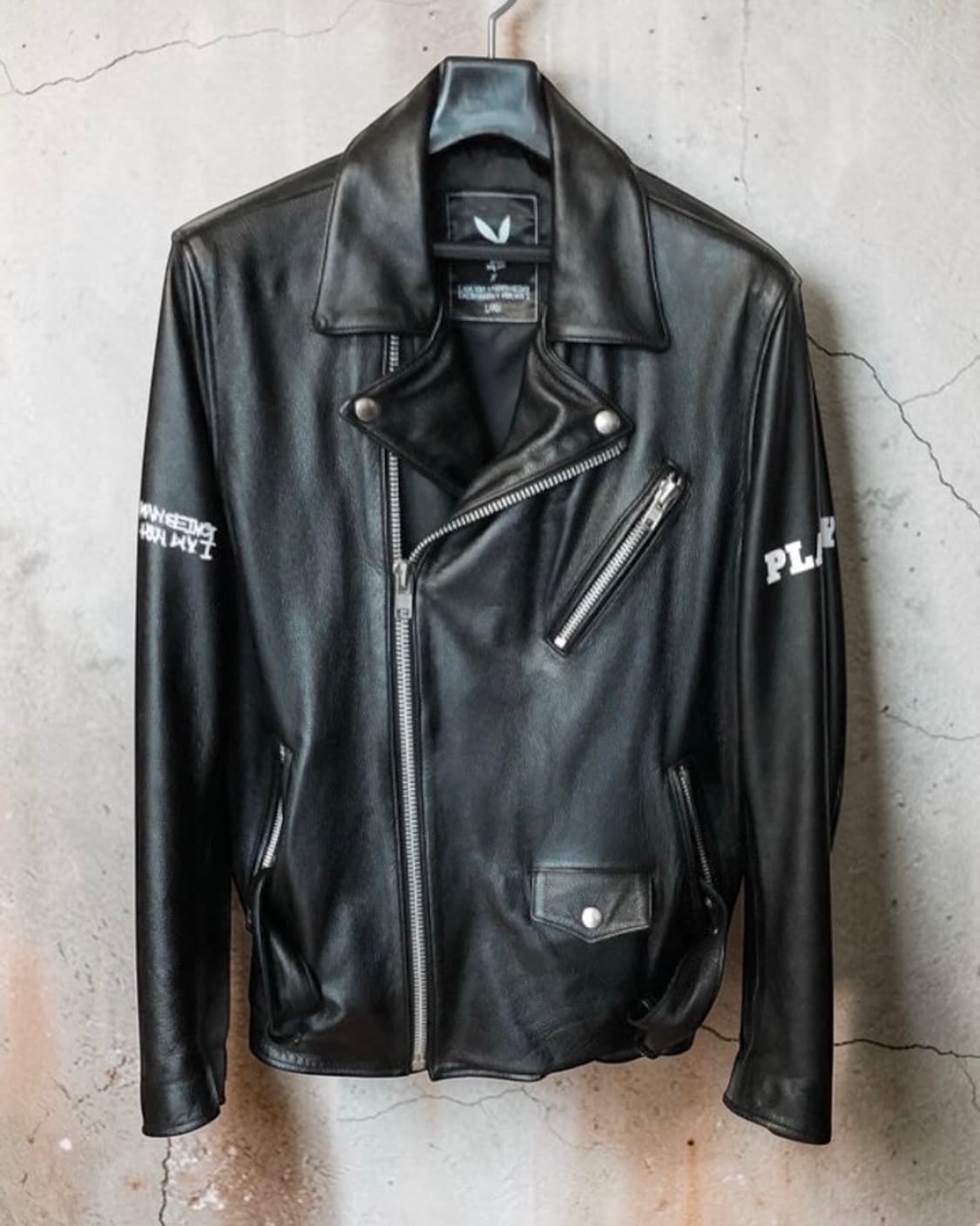 아임낫휴먼비잉x플레이보이 소가죽 라이더 자켓 상품이미지1