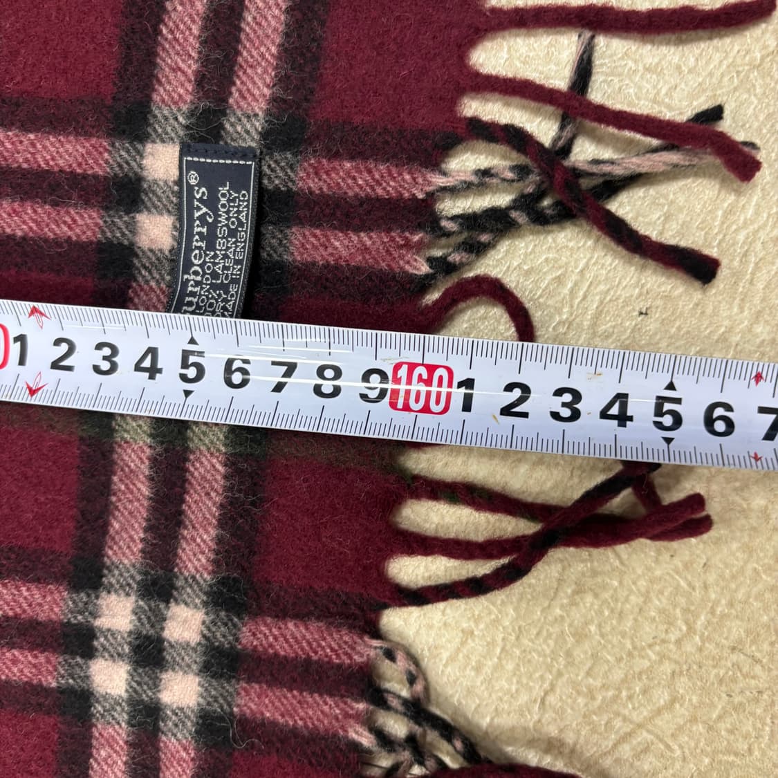 버버리 체크 레드 머플러 상품이미지3