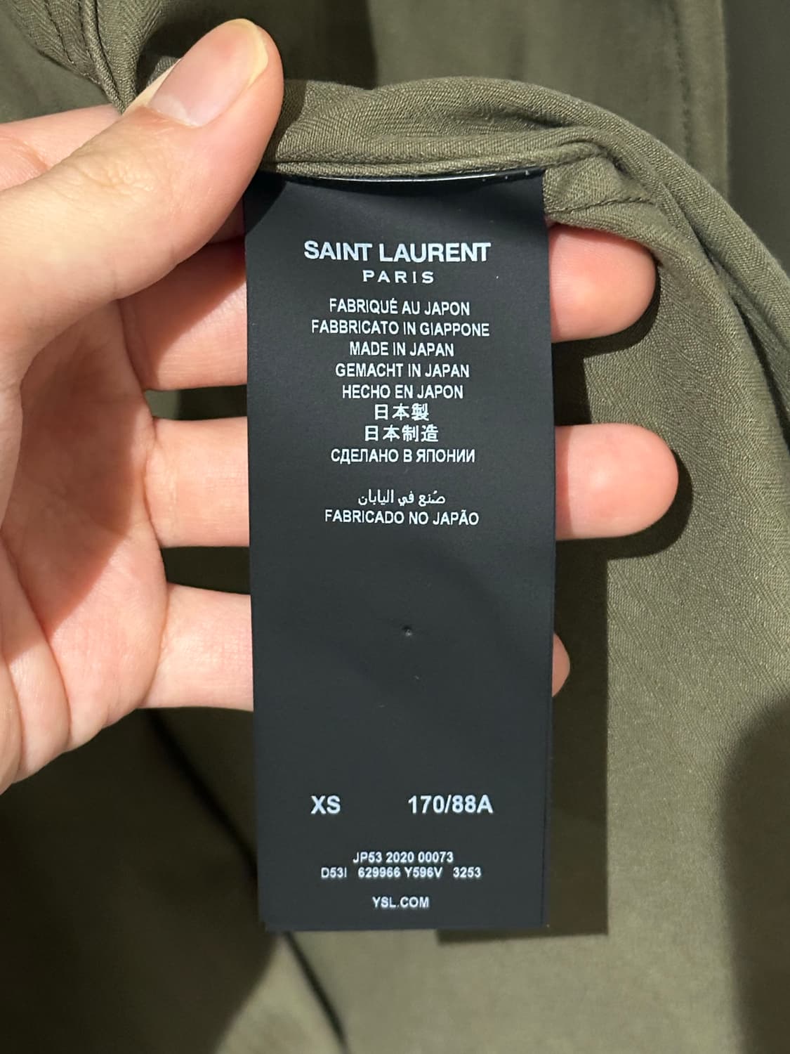 생로랑 웨스턴 셔츠 카키 박성진 착용 제품 상품이미지5