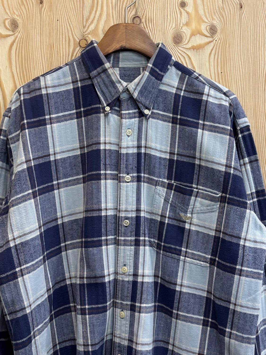 00s 엠포리오 아르마니 플란넬 체크 셔츠 상품이미지2