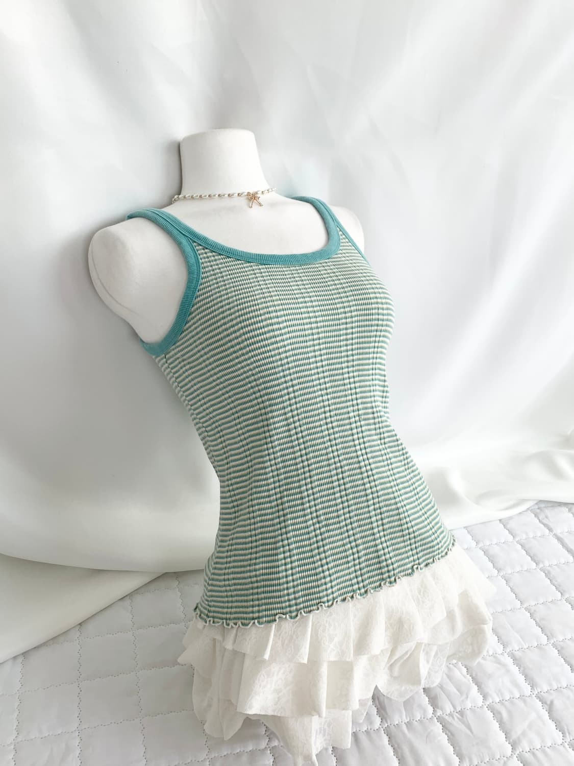 Mint ! ♥ 스트라이프 골지 슬림핏 나시 상품이미지1