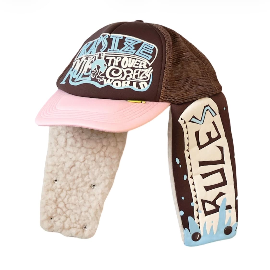 KAPITAL 캡사이즈 룰 pt 럼버 트럭 캡 브라운 핑크 상품이미지1