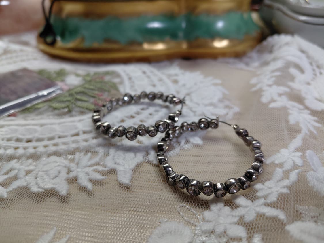 Vintage ) 빈티지 큐빅링귀걸이 상품이미지4