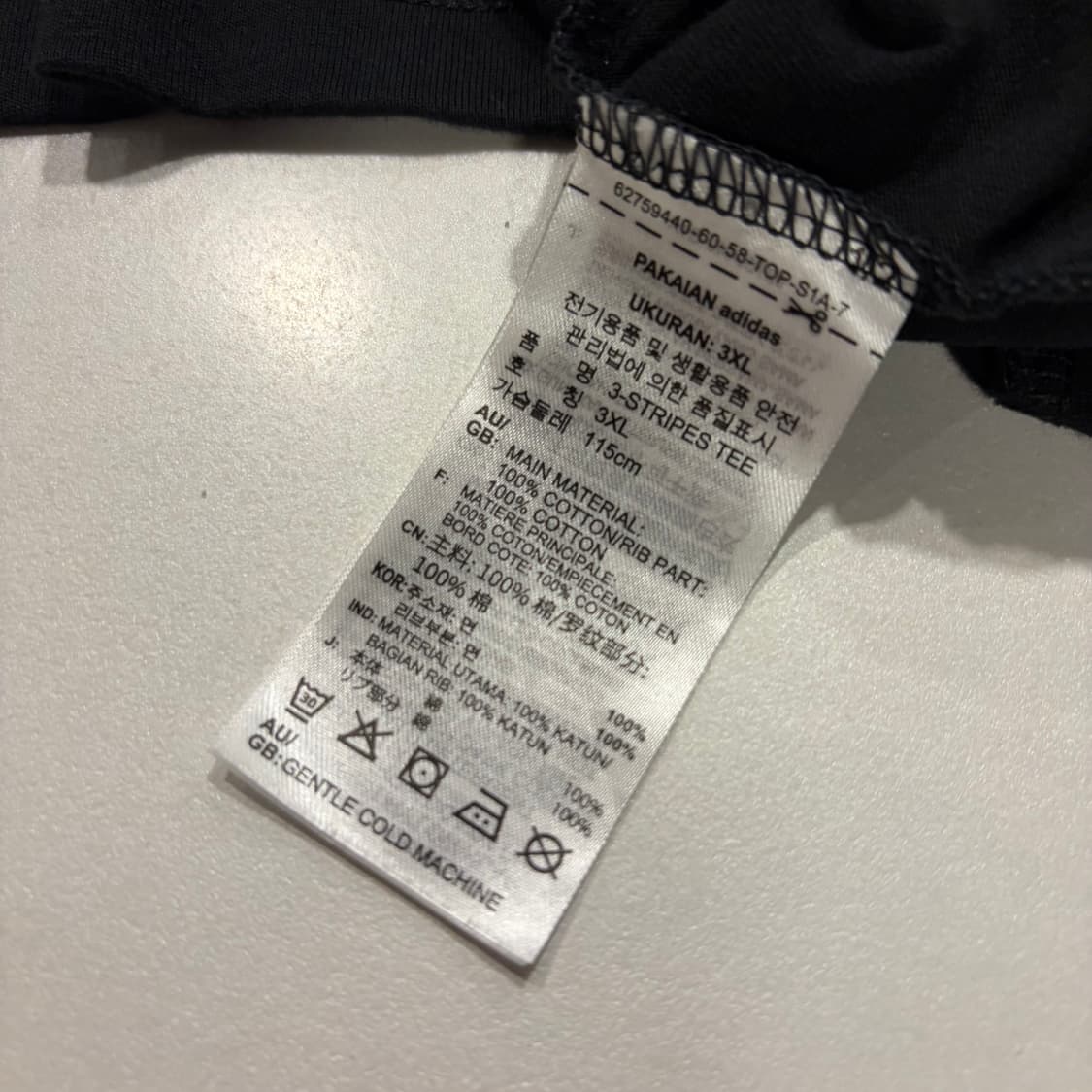 [3XL] 아디다스 삼선 반팔 티셔츠 블랙 E100 상품이미지5