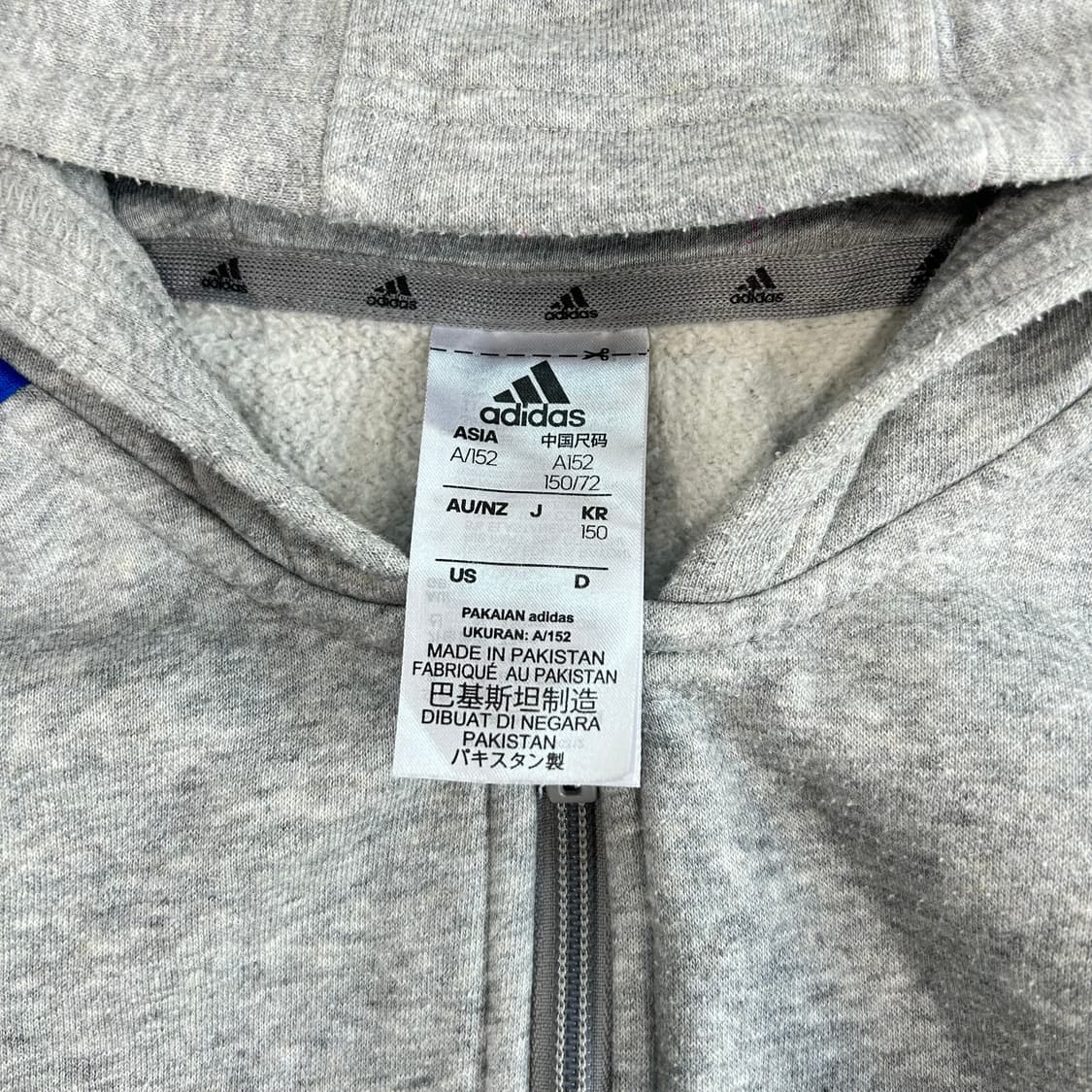 Adidas 아디다스 블루 삼각로고 라이트그레이 후드집업  Price:  상품이미지5