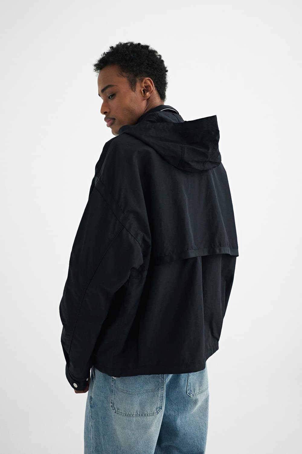 (110) 26SS 솔리드옴므 블랙 나일론 집업 블루종 상품이미지1