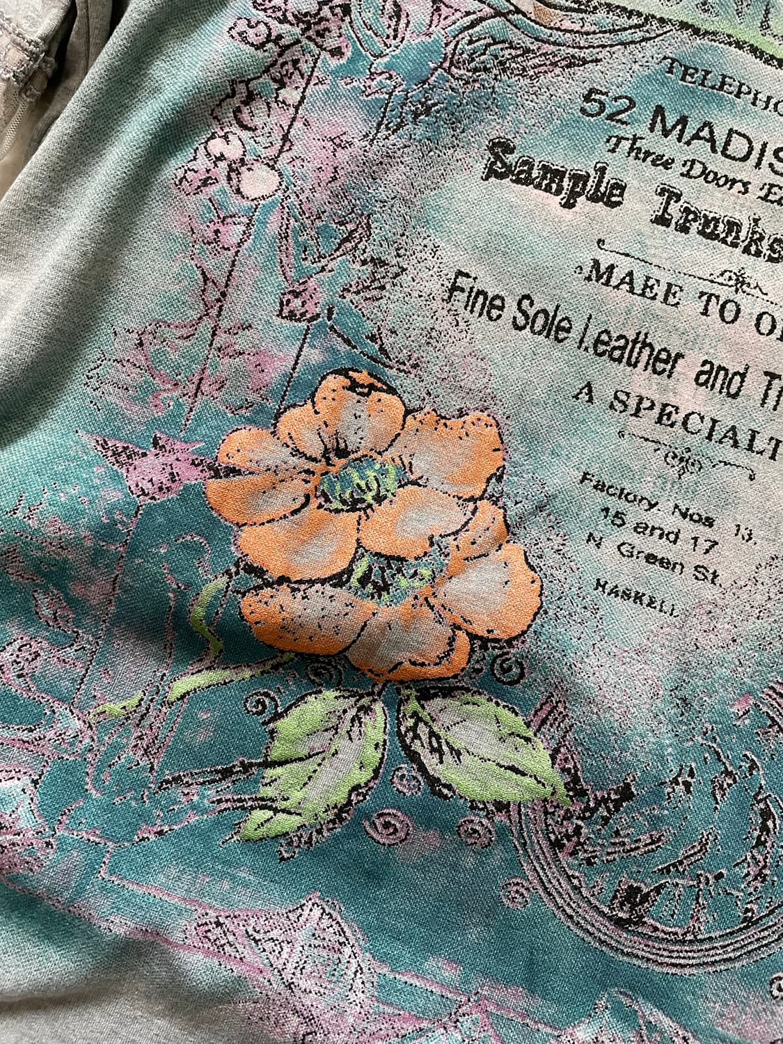     빈티지 플라워 그래픽 레이스 롱슬리브 티 상품이미지2