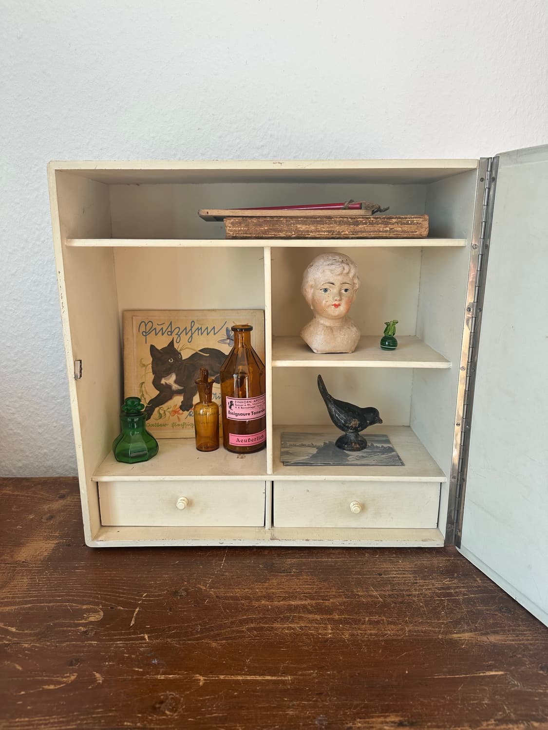 독일)빈티지 우드 크림색 벽선반 상품이미지2