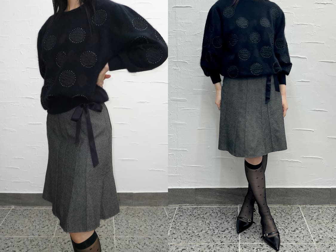 dot black point knit 상품이미지1