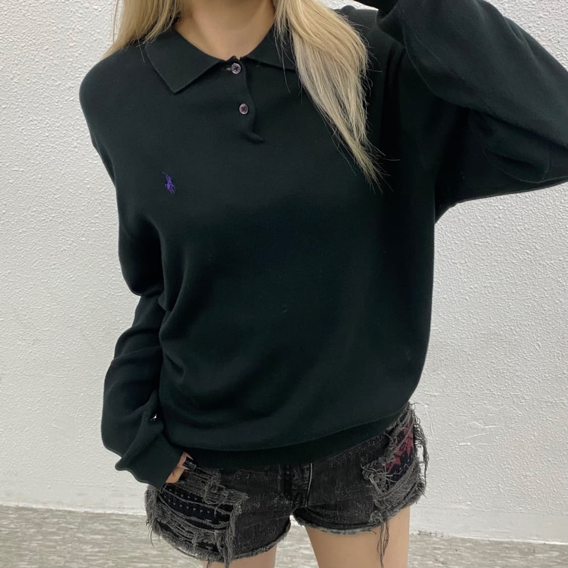 폴로 랄프로렌 퍼플포니 카라 니트 M 상품이미지1
